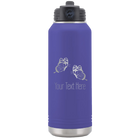 Personalized purple 32 oz vacuum insulated water bottle with 'Butterflies' design