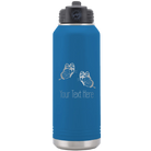 Personalized royal blue 32 oz vacuum insulated water bottle with 'Butterflies' design
