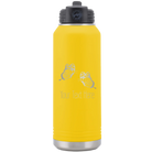 Personalized yellow 32 oz vacuum insulated water bottle with 'Butterflies' design