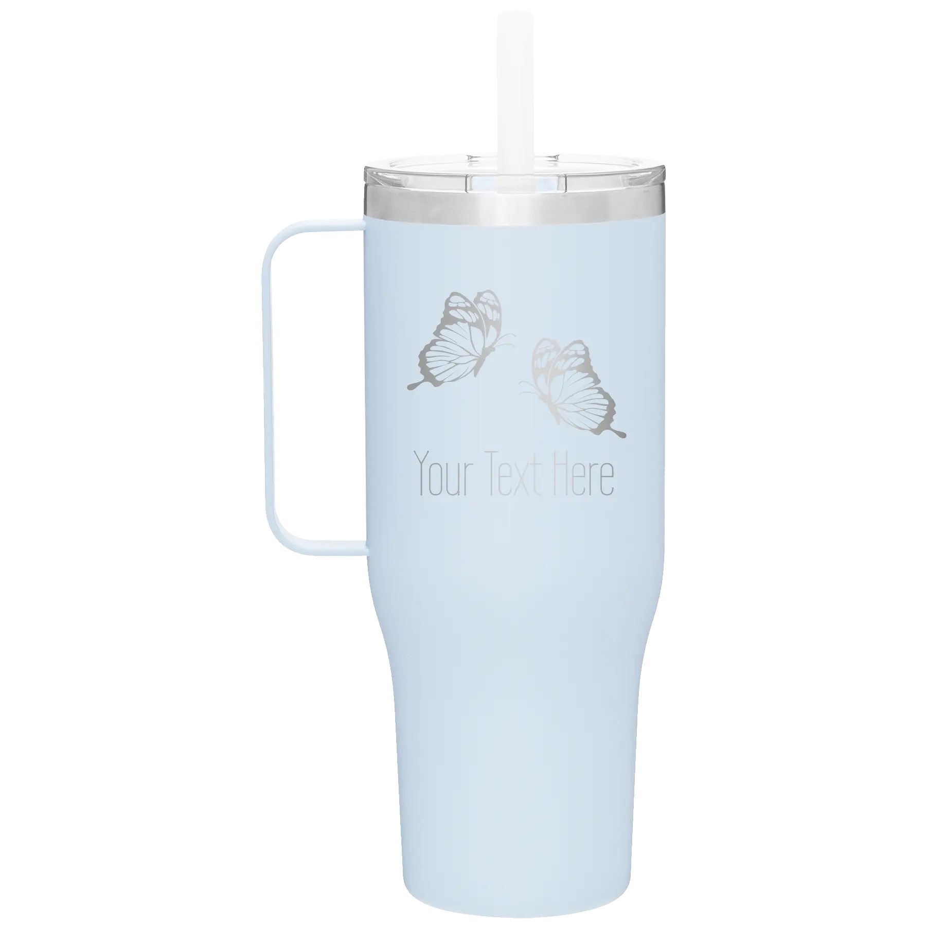 Personalized landfall 40 oz vacuum insulated tumbler mug with 'Butterflies' design