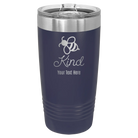 Personalized navy 20 oz vacuum insulated tumbler with 'Bee Kind' design