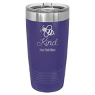Personalized purple 20 oz vacuum insulated tumbler with 'Bee Kind' design