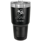 Personalized black 30 oz vacuum insulated tumbler with 'Bee Kind' design