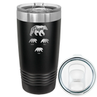 Personalized black 20 oz vacuum insulated tumbler with 'Papa Bear 3 baby bears' design