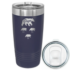 Personalized navy 20 oz vacuum insulated tumbler with 'Papa Bear 3 baby bears' design
