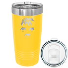 Personalized yellow 20 oz vacuum insulated tumbler with 'Papa Bear 3 baby bears' design