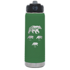 Personalized green 20 oz vacuum insulated water bottle with 'Papa Bear 3 baby bears' design