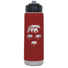 Personalized maroon 20 oz vacuum insulated water bottle with 'Papa Bear 3 baby bears' design