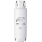 Personalized white 24 oz vacuum insulated water bottle with 'Papa Bear 3 baby bears' design