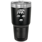 Personalized black 30 oz vacuum insulated tumbler with 'Papa Bear 3 baby bears' design