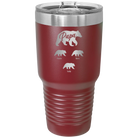 Personalized maroon 30 oz vacuum insulated tumbler with 'Papa Bear 3 baby bears' design