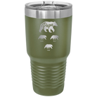 Personalized olive green 30 oz vacuum insulated tumbler with 'Papa Bear 3 baby bears' design