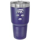 Personalized purple 30 oz vacuum insulated tumbler with 'Papa Bear 3 baby bears' design