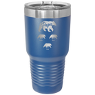 Personalized royal blue 30 oz vacuum insulated tumbler with 'Papa Bear 3 baby bears' design