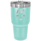 Personalized teal 30 oz vacuum insulated tumbler with 'Papa Bear 3 baby bears' design