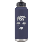 Personalized navy 32 oz vacuum insulated water bottle with 'Papa Bear 3 baby bears' design