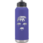 Personalized purple 32 oz vacuum insulated water bottle with 'Papa Bear 3 baby bears' design