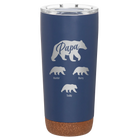 Personalized constellation 20 oz vacuum insulated tumbler with 'Papa Bear 3 baby bears' design