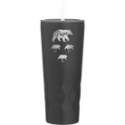 Personalized black 20 oz vacuum insulated tumbler with 'Papa Bear 3 baby bears' design