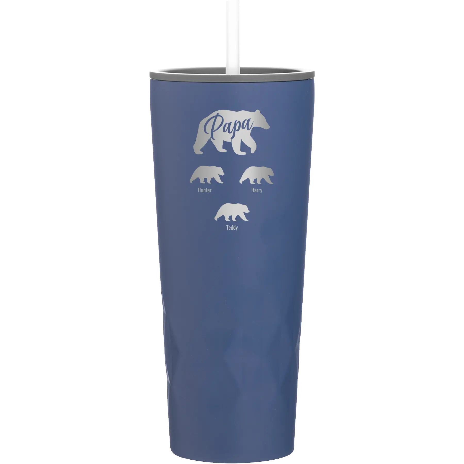 Personalized constellation 20 oz vacuum insulated tumbler with 'Papa Bear 3 baby bears' design