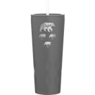 Personalized slate 20 oz vacuum insulated tumbler with 'Papa Bear 3 baby bears' design