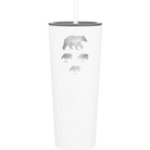Personalized white 20 oz vacuum insulated tumbler with 'Papa Bear 3 baby bears' design