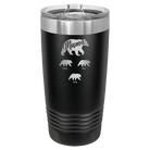 Personalized black 20 oz vacuum insulated tumbler with 'Mama Bear 3 baby bears' design