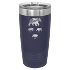 Personalized navy 20 oz vacuum insulated tumbler with 'Mama Bear 3 baby bears' design