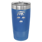 Personalized royal blue 20 oz vacuum insulated tumbler with 'Mama Bear 3 baby bears' design