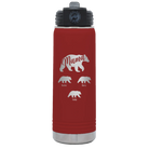 Personalized maroon 20 oz vacuum insulated water bottle with 'Mama Bear 3 baby bears' design
