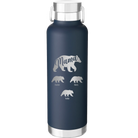 Personalized navy 24 oz vacuum insulated water bottle with 'Mama Bear 3 baby bears' design