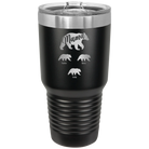 Personalized black 30 oz vacuum insulated tumbler with 'Mama Bear 3 baby bears' design