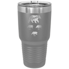 Personalized dark gray 30 oz vacuum insulated tumbler with 'Mama Bear 3 baby bears' design