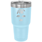 Personalized light blue 30 oz vacuum insulated tumbler with 'Mama Bear 3 baby bears' design