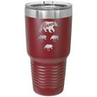Personalized maroon 30 oz vacuum insulated tumbler with 'Mama Bear 3 baby bears' design