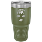 Personalized olive green 30 oz vacuum insulated tumbler with 'Mama Bear 3 baby bears' design