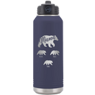 Personalized navy 32 oz vacuum insulated water bottle with 'Mama Bear 3 baby bears' design