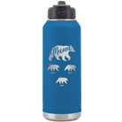 Personalized royal blue 32 oz vacuum insulated water bottle with 'Mama Bear 3 baby bears' design
