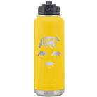 Personalized yellow 32 oz vacuum insulated water bottle with 'Mama Bear 3 baby bears' design