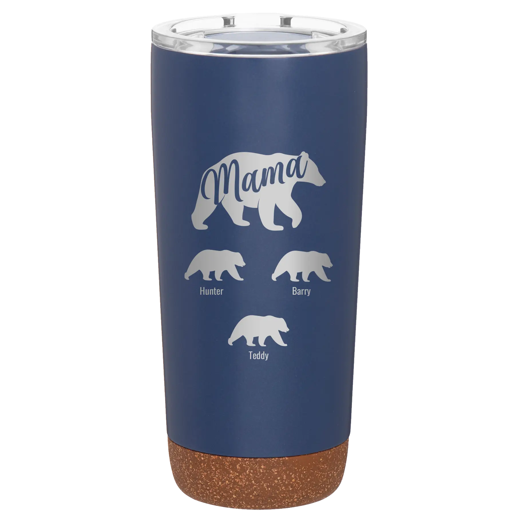 Personalized constellation 20 oz vacuum insulated tumbler with 'Mama Bear 3 baby bears' design