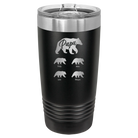 Personalized black 20 oz vacuum insulated tumbler with 'Papa Bear 4 baby bears' design