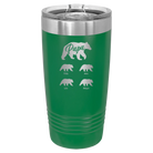 Personalized green 20 oz vacuum insulated tumbler with 'Papa Bear 4 baby bears' design