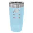 Personalized light blue 20 oz vacuum insulated tumbler with 'Papa Bear 4 baby bears' design