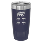 Personalized navy 20 oz vacuum insulated tumbler with 'Papa Bear 4 baby bears' design
