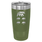 Personalized olive green 20 oz vacuum insulated tumbler with 'Papa Bear 4 baby bears' design