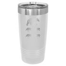 Personalized white 20 oz vacuum insulated tumbler with 'Papa Bear 4 baby bears' design