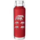 Personalized red 24 oz vacuum insulated water bottle with 'Papa Bear 4 baby bears' design