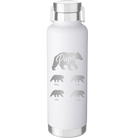 Personalized white 24 oz vacuum insulated water bottle with 'Papa Bear 4 baby bears' design