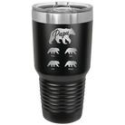 Personalized black 30 oz vacuum insulated tumbler with 'Papa Bear 4 baby bears' design