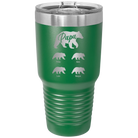Personalized green 30 oz vacuum insulated tumbler with 'Papa Bear 4 baby bears' design